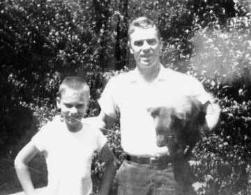 dad and dog and me.